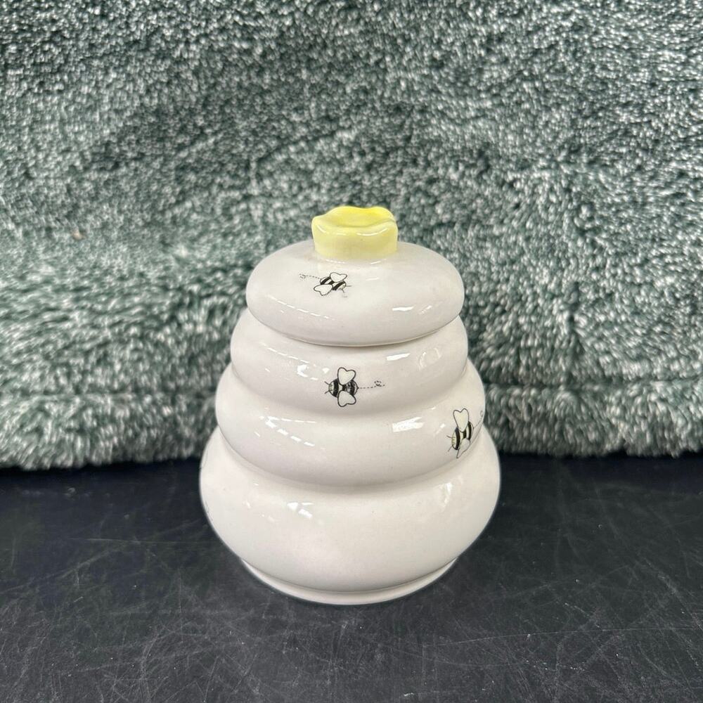Vintage Miniature Honey Bee Honeybee Honey Pot Beehive Buttercup
